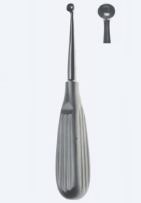 Кюретка кісткова Bruns Fig. 1, довжина 175мм, пряма, кінчик 6,0мм KN1430