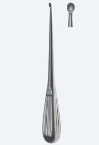 Кюретка кісткова Bruns Fig. 2, довжина 230мм, пряма, кінчик 4,5мм KN1655