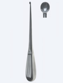 Кюретка (ложка) костная Bruns Fig. 6, длина 230мм, прямая, кончик 10,0мм KN1659