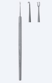 Гачок іридектомічний Guthrie Fig. 2, довжина 160мм, гострий, 2 зубці AU0441