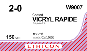 Викрил Рапид (Vicryl Rapide) 2/0, длина 150см, без иглы W9007