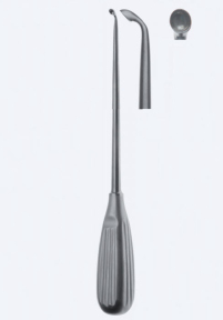 Кюретка кісткова Fig. 00, довжина 250мм, вигнутий нагору, кінчик 4,4мм KN1723