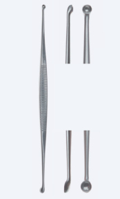 Кюретка (ложка) двостороння кісткова Martini Fig. 1+2, довжина 140мм, порожнина 3,0мм/4,0мм KN1880