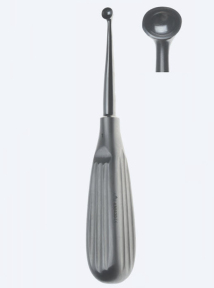 Кюретка кісткова Bruns Fig. 3, довжина 175мм, пряма, кінчик 10,0 мм KN1450