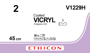 Вікрил (Vicryl) 2, 6 шт. по 45см, без голки V1229H