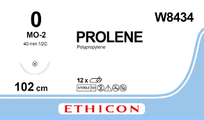 Пролен (Prolene) 0, длина 100см, кол. игла 40мм W8434