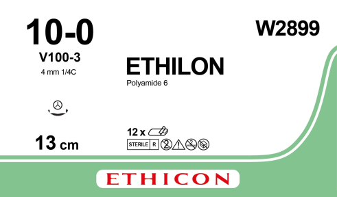 Етілон (Ethilon) 10/0, довжина 13см, кол-ріж. голка 3,5мм W2899
