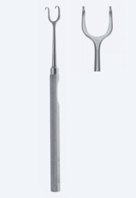 Крючок раневой Mannerfelt, длина 155мм, остроконечный, 2 зубца WH3480