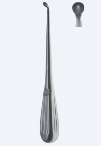 Кюретка (ложка) костная Bruns Fig. 4, длина 230мм, изогнутая вверх, полость 7,0мм KN1777