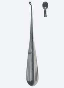 Кюретка (ложка) спинна кісткова Fig. 2, довжина 200мм, вигнута вгору, кінчик 4,8мм KN1595