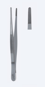 Пинцет лигатурный Ochsner, длина 145мм, прямой, зубчатый PZ0370