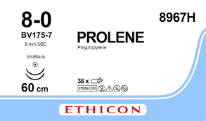 Пролен (Prolene) 8/0, длина 60см, 2 кол. иглы 8мм 8967H