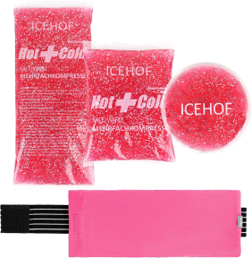 ICEHOF Охлаждающие подушки (3 шт.) с флисовым чехлом, розовые (B0BRNFD1Y8)