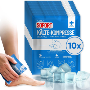 Мгновенные охлаждающие компрессы ICEHOF, 15,2 × 12,7 см, синие, одноразовые, компактные 10 шт (B0DCW15S9H)