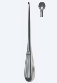 Кюретка (ложка) костная Bruns Fig. 5, длина 230мм, прямая, кончик 8,2мм KN1658