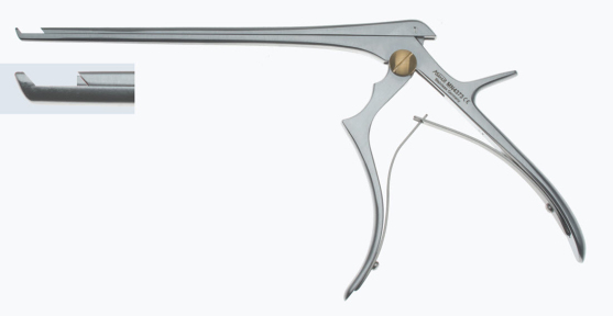 Костный выкусыватель Kerrison-Jacobi, рабочая длина 200мм, режущий вверх на 130°, выкус 4,0мм, концентратор 10мм, с эжектором MN4674A
