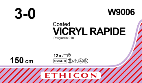 Викрил Рапид (Vicryl Rapide) 3/0, длина 150см, без иглы W9006