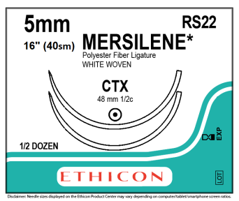 Мерсилен лента (Mersilene Tape) длина 30см, 2 кол. иглы 48мм RS22