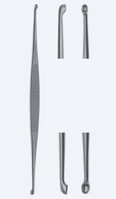 Кюретка (ложка) двостороння кісткова Williger Fig. 00+0, довжина 140мм, порожнина 2,0мм/2,5мм KN1908