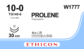 Пролен (Prolene) 10/0, длина 30см, 2 иглы 6,5мм W1777