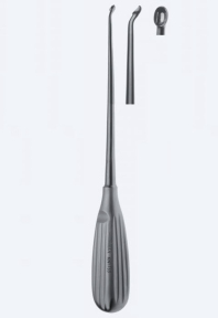 Кюретка (ложка) костная Bushe, длина 250мм, изогнутая вниз, полость 5,0мм KN1735