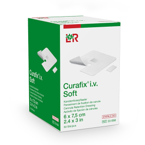 Повязка для фиксации катетеров, стерильная Curafix® i.v. Soft, 6 x 7,5 см (33696)