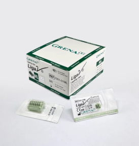 Кліпса титанова Grena, Liga V, розмір ML, зелена, V-подібна, 6 шт. (0301-01ML)