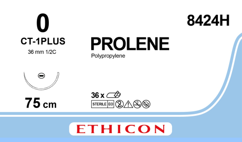 Пролен (Prolene) 0, длина 75см, кол. игла 36мм 8424H