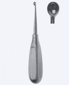 Кюретка (ложка) костная Volkmann Fig. 2, длина 170мм, прямая, кончик 8,5х12,0мм KN1590