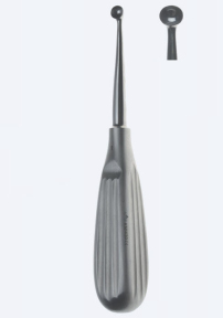 Кюретка (ложка) костная Bruns Fig. 000, длина 170мм, прямая, кончик 3,0мм KN1400