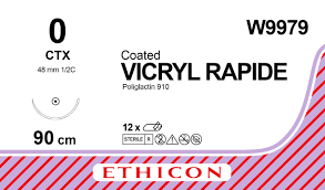 Викрил Рапид (Vicryl Rapide) 0, длина 90см, кол. игла 48мм W9979