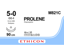 Пролен (Prolene) 5/0, довжина 4шт. по 90см, 2 кол-ріж. голки 13мм M821C