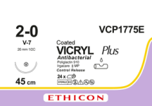 Викрил Плюс (Vicryl Plus) 2/0, 8 шт. по 45см, кол-реж. игла 26мм VCP1775E