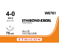 Этибонд Эксель (Ethibond Excel) 4/0, длина 75см, 2 кол. иглы 20мм W6761
