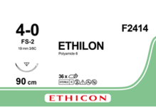 Етілон (Ethilon) 4/0, довжина 90см, зв-ріж. голка 19мм F2414