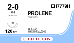 Пролен (Prolene) 2/0, длина 120см, 2 кол-реж. иглы 26мм EH7779H