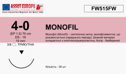 Монофіл (Monofil) 4/0, довжина 70см, ріж. голка 19мм FW515FW