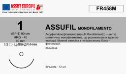 Ассуфіл Монофіламенто (Assufil Monofilamento) 1, довжина 90см, посилена кол. голка 40мм FR458M