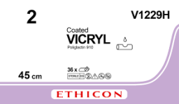 Викрил (Vicryl) 2, 6 шт. по 45см, без иглы V1229H