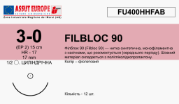 Филблок 90 (Filbloc 90) 3/0, длина 15см, кол. игла 17мм FU400HHFAB