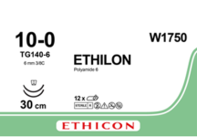 Этилон (Ethilon) 10/0, длина 30см, 2 шпательные иглы 6,5мм W1750