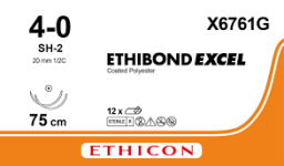 Етібонд Ексель (Ethibond Excel) 4/0, довжина 75см, 2 кол. голки 20мм X6761G