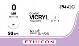 Вікрил (Vicryl) 0, довжина 90см, кол. голка 36мм J9441G