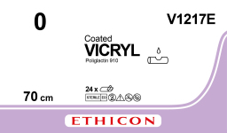 Викрил (Vicryl) 0, 5 шт. по 70см, без иглы V1217E