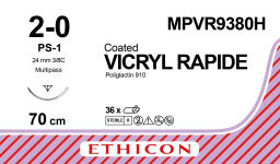Вікрил Рапід (Vicryl Rapide) 2/0, довжина 70см, зв-ріж. голка 24мм MPVR9380H