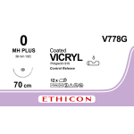 Викрил (Vicryl) 0, 8 шт. по 70см, кол. игла 36мм V778G