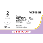 Вікрил Плюс (Vicryl Plus) 2, довжина 90см, зв-ріж. голка 40мм VCP481H