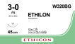 Этилон (Ethilon) 3/0, длина 45см, обр-реж. игла 26мм W320BG