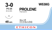 Пролен (Prolene) 3/0, длина 45см, обр-реж. игла 26мм Prime W538