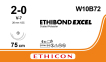 Этибонд Эксель (Ethibond Excel) 2/0, 10шт. по 75см, 2 кол-реж. иглы 26мм W10B72